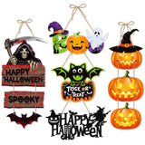 Halloween Door Hanger Set – 5PCS Hanging Paper Signs with Ghosts, Pumpkins & Bats for Fall Party Decor