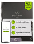 Rocketbook Core Reusable Smart Notebook – College Ruled Cloud-Connected Notebook with Smart Tags (Black)