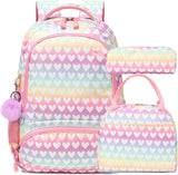 Purple Unicorn School Backpack Set with Lunch Bag