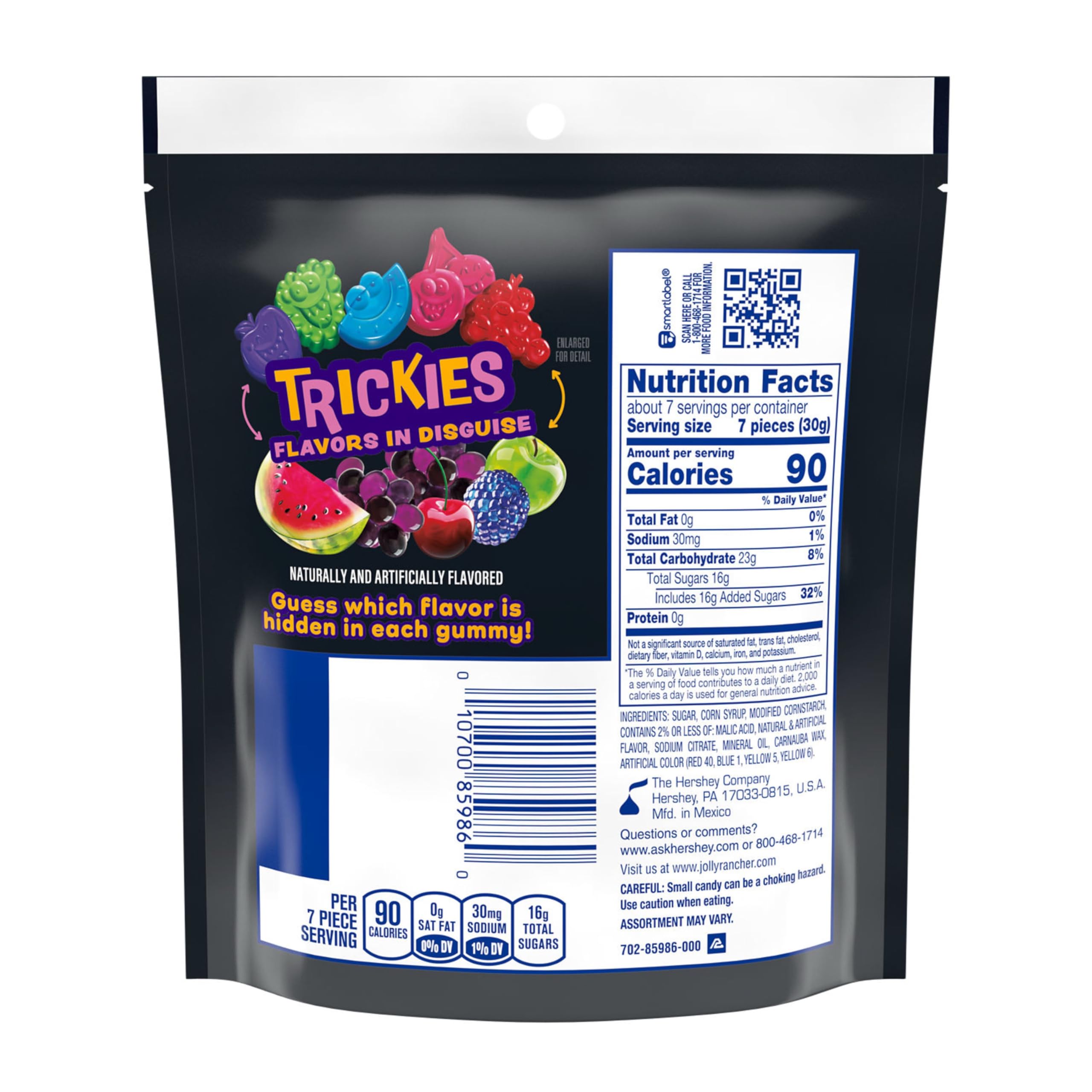 JOLLY RANCHER TRICKIES Gummies – Assorted Fruit Flavored Candy, 7.1 oz Resealable Bag