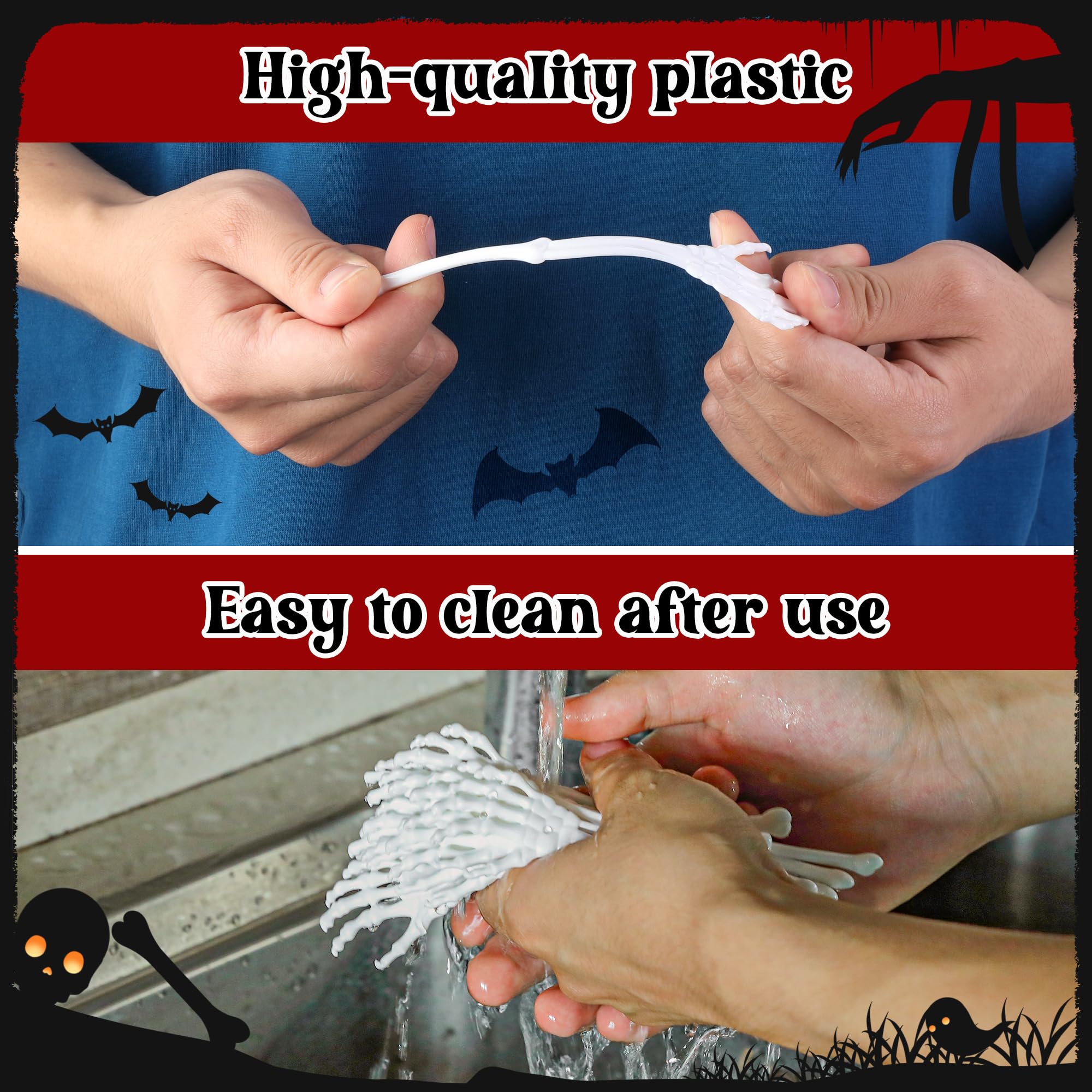 Halloween Skeleton Drink Stirrers – 25 Pcs Plastic Swizzle Sticks for Cocktails & Party Drinks