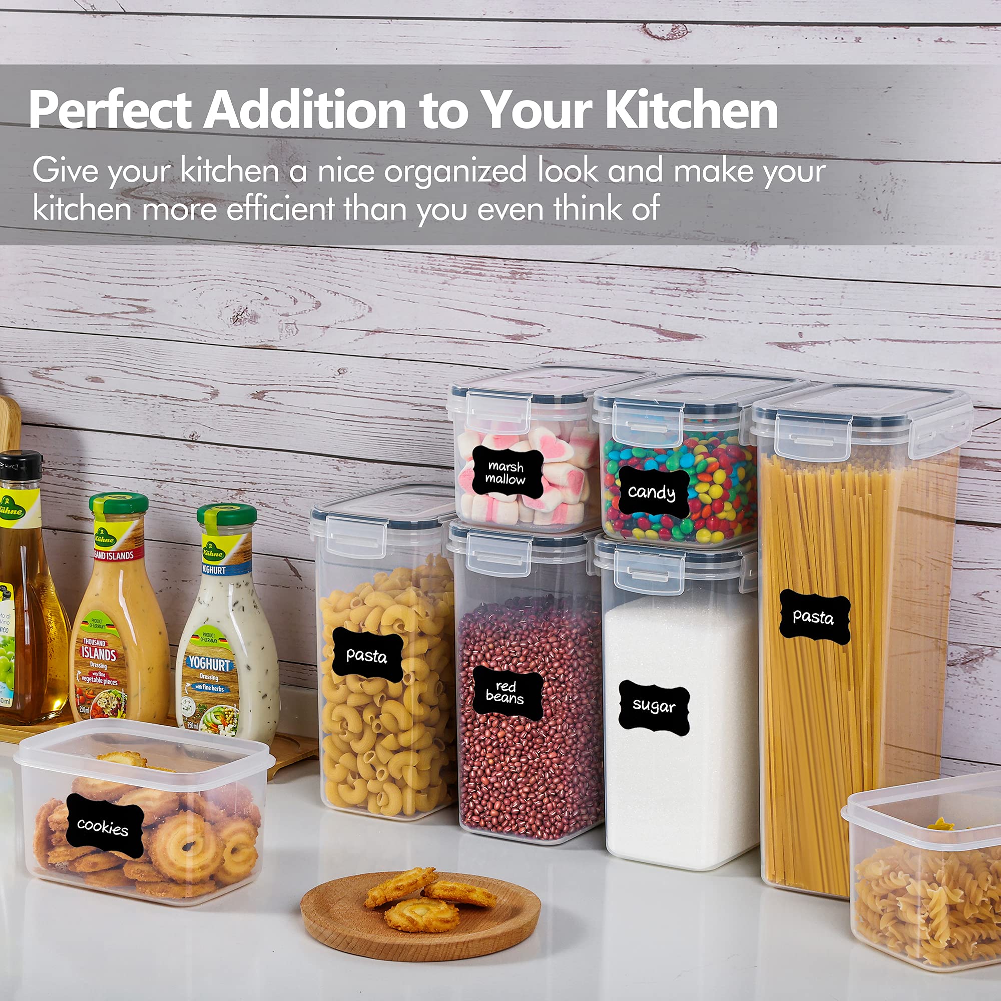 Vtopmart Airtight Food Storage Containers Set – 24 Piece Stackable Pantry Canisters with Lids & Labels