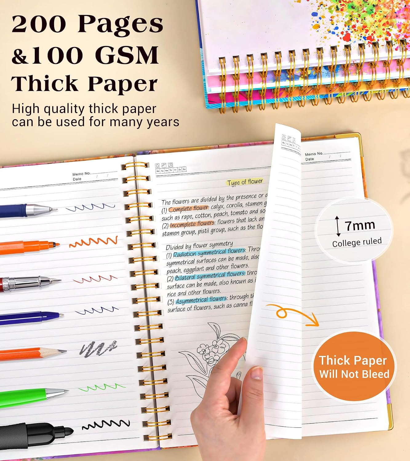 Autumn Tree A5 Hardcover Spiral Journal with Thick Lined Paper