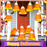 12 Pcs Inflatable Candy Corn Balloons – Waterproof Polyester Halloween Yard & Party Decorations (11.8" Large Blow-Up Candy Corns)