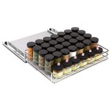 Slim Pull-Out Cabinet Spice Rack – Chrome Heavy-Duty Slide-Out Organizer for Narrow Cabinets