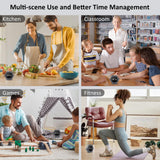 Pomodoro Timer with Gravity Rotation & Dial Control, Preset 5–60 Min, Custom Countdown & Count-Up, Magnetic Desk Timer with Adjustable Sound & Brightness for Kitchen, Work & Study – Gray