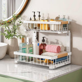 Kitstorack 2-Pack Under-Sink Pull-Out Organizer – Adjustable Height 2-Tier Sliding Cabinet Storage