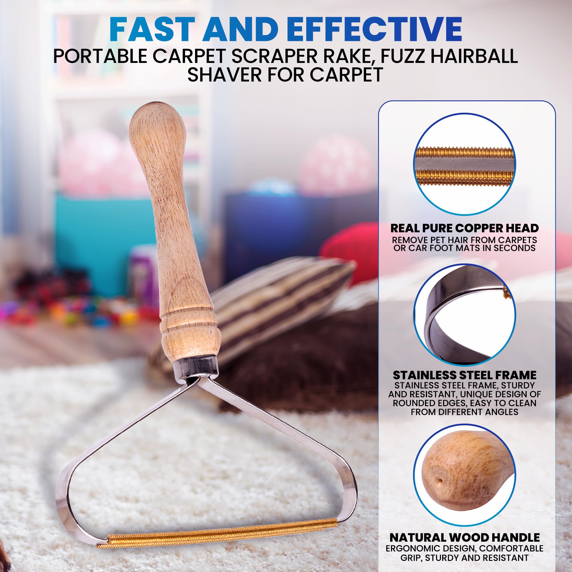 Dual-Action Pet Hair Remover Tool 2-Pack with Metal Scraper & Silicone Brush – Reusable Lint and Fur Cleaning Tool for Furniture, Carpets & Clothing