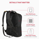 SwissGear Cecil 5505 Laptop Backpack – Lightweight 27.3L Daily Carry with Airflow Comfort, Black Gold