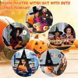 Black Lace Witch Hat with Fringe & Sparkling Buckle – Halloween Costume Accessory & Decoration