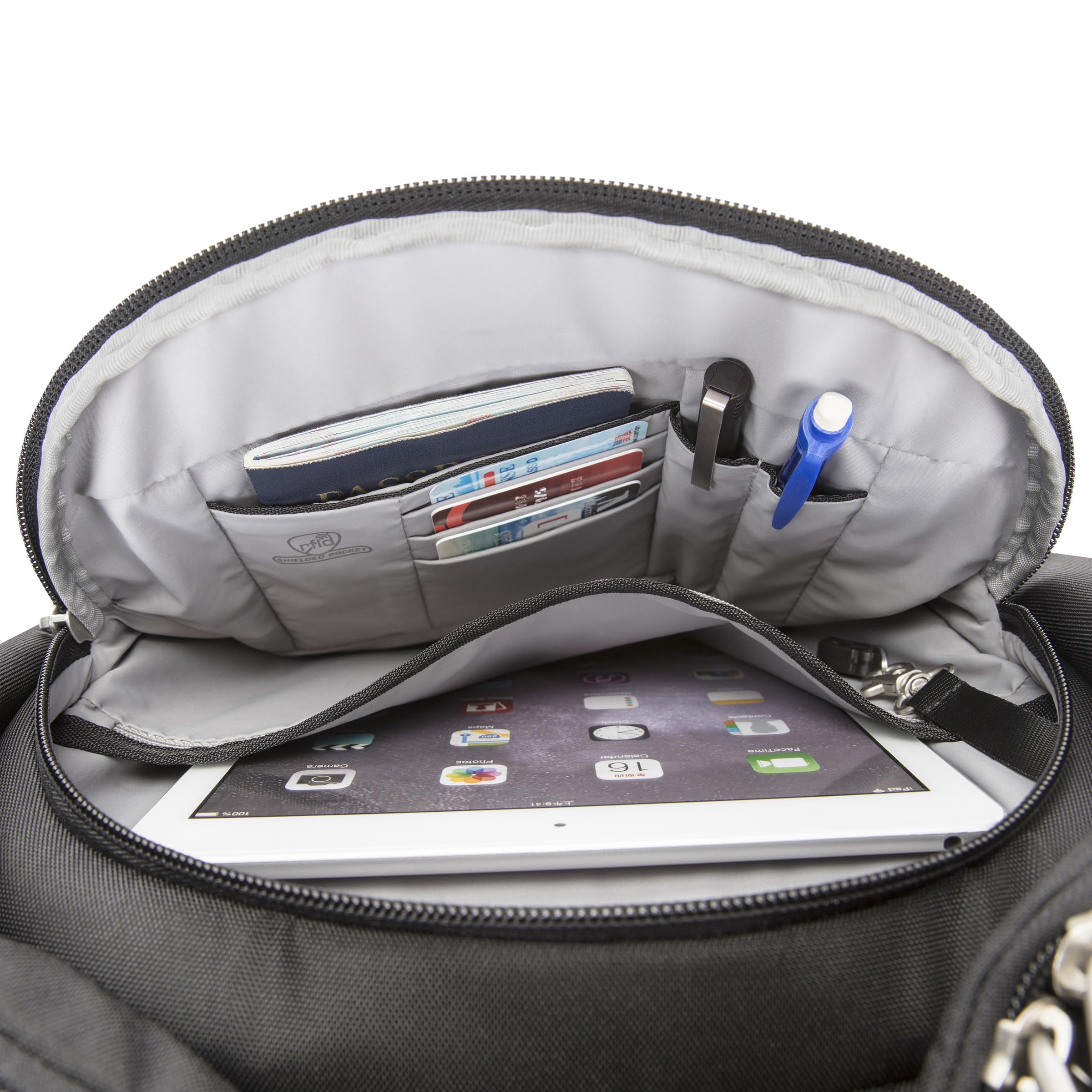 Travelon Classic Large Anti-Theft Backpack – Secure RFID Travel & Commuter Backpack with Dual Laptop Sleeves (Black)