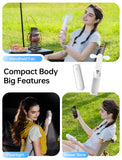 Foldable Portable Handheld Fan with Power Bank & Flashlight – Long Battery Mini Cooling Fan for Travel & Outdoor