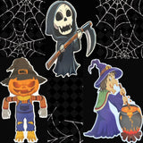 12-Pack Large Halloween Character Wall Cutouts – Mummy, Witch, Vampire, Zombie & Pumpkin Decorations