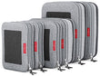 Travel Compression Packing Cubes Set for Luggage, Space Saving Suitcase Organizers with Mesh Panels (6 Pieces)