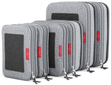 Travel Compression Packing Cubes Set for Luggage, Space Saving Suitcase Organizers with Mesh Panels (6 Pieces)