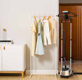 Professional Standing Garment Steamer 1500W with 1.8L Tank, Dual Bar Support and Rolling Wheels System