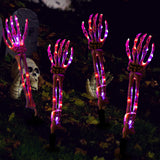 Purple & Orange Skeleton Arm Lights – Battery Powered Halloween Stakes with 8 Lighting Modes for Yard & Garden Décor