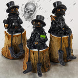 Vintage Plague Doctor Figurines (Set of 3) – Resin Halloween Shelf Sitters with Dangling Legs