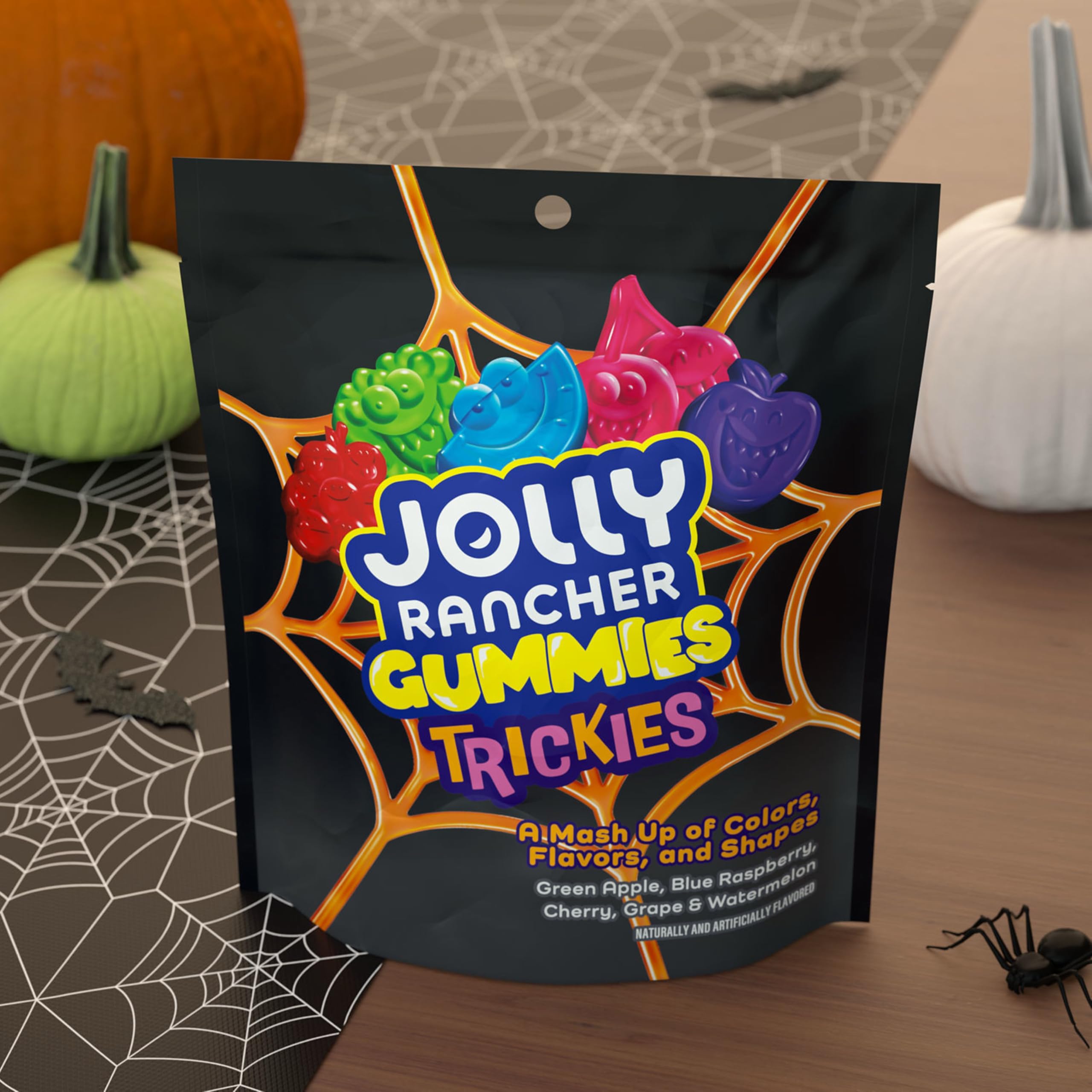 JOLLY RANCHER TRICKIES Gummies – Assorted Fruit Flavored Candy, 7.1 oz Resealable Bag