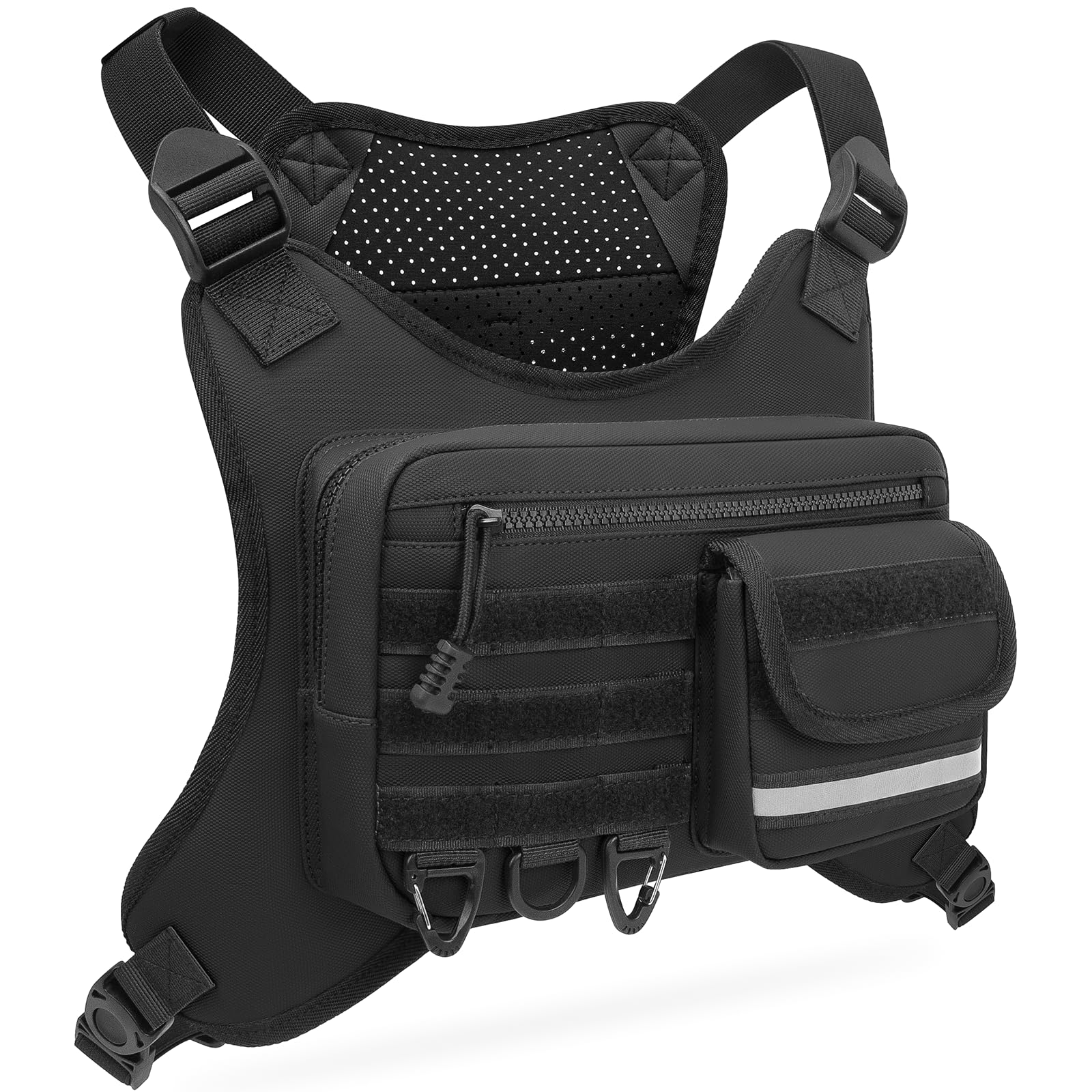 OCKLILY Running Chest Bag – Adjustable Water-Resistant Vest Pack for Cycling, Hiking & Outdoor Workouts (Black)