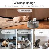 PawsPik Stainless Steel Smart Pet Water Fountain 3.2L – 5000mAh Motion Sensor & 5-Layer Filtration System