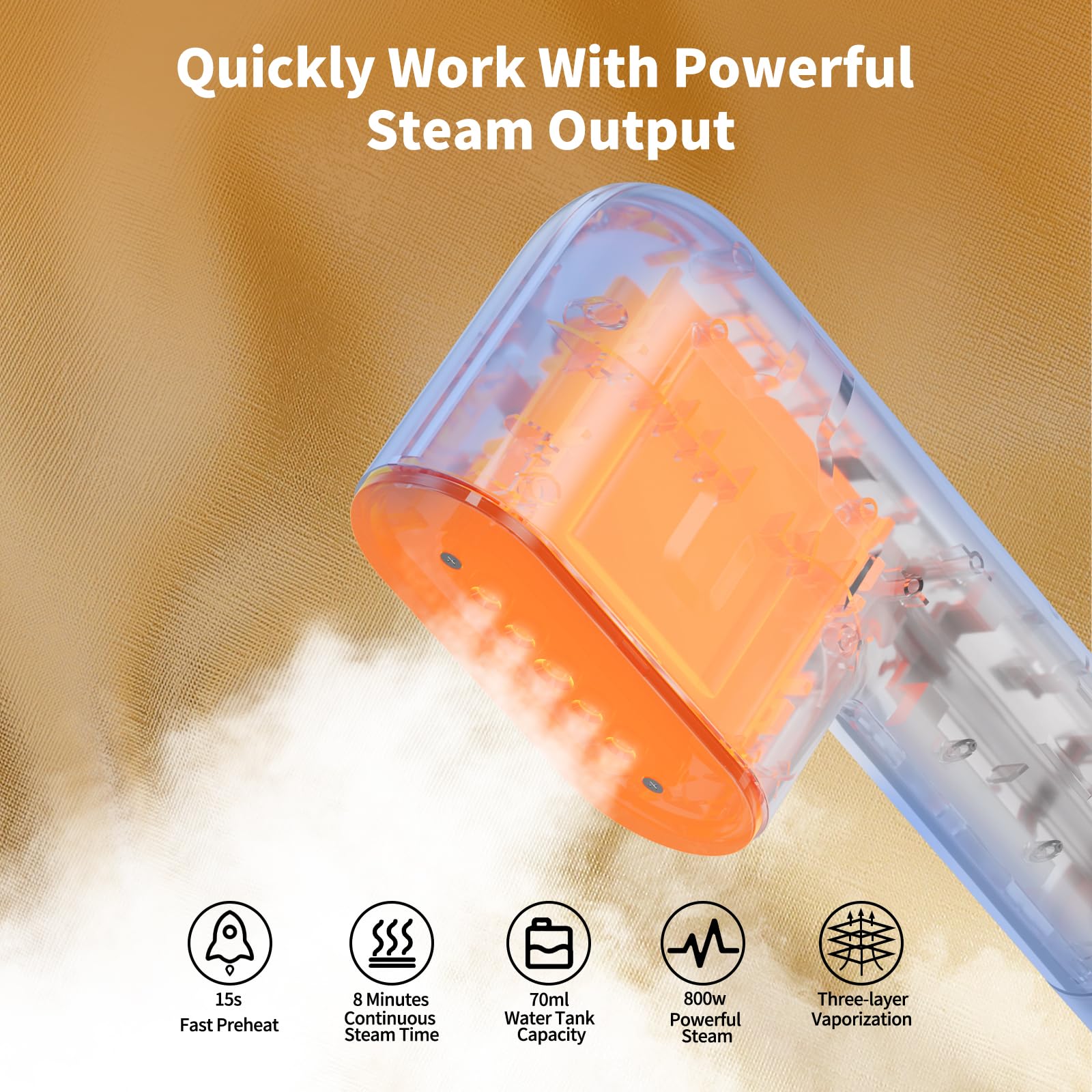 Mini Portable Handheld Garment Steamer 800W Fast Heat Travel Wrinkle Remover with Compact Water Tank