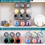 Large Capacity Stackable Water Bottle Organizer – 4-Tier Clear Holder for Large Tumblers & Bottles (Holds 12)