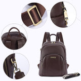 Women’s Genuine Leather Travel Backpack with Anti-Theft Pocket – 12.9-Inch Laptop, Coffee Brown