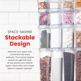 Airtight Food Storage Containers – 24 Pack Clear Pantry Canisters with Locking Lids & Labels