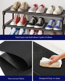 KITSURE 3-Tier Stackable Shoe Rack – Non-Woven Shelf Shoe Organizer for Closet, Entryway & Garage (27.5”, Black)