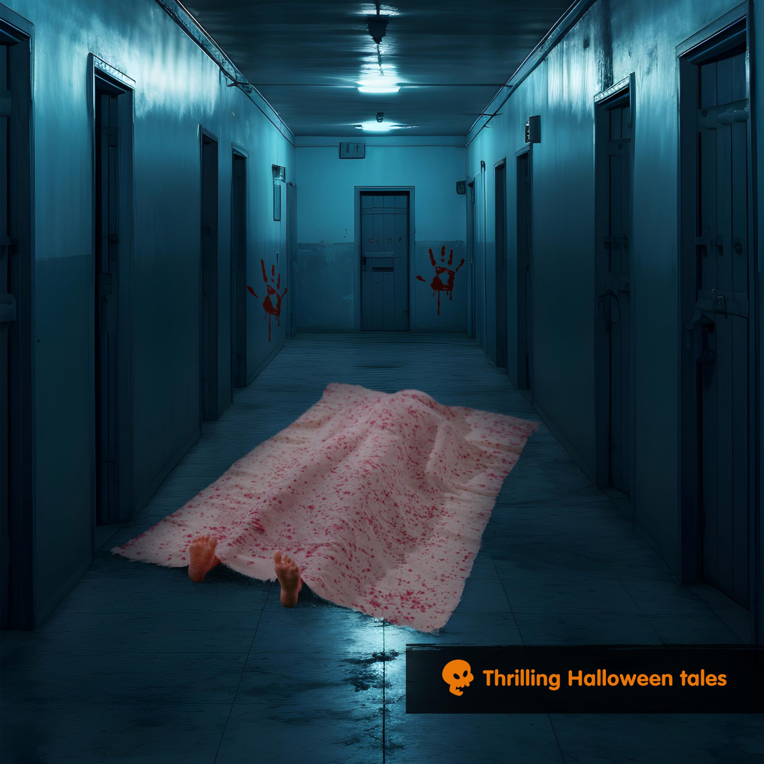 JOYIN 5 Ft Halloween Scary Decorations, Inflatable Body Covered Show feet, Outdoor Haunted House Corpse Decor Prop for Crime Scene Party Lawn Yard