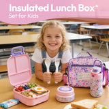 Pink 42 oz Bento Travel Set with Thermos and Bottle