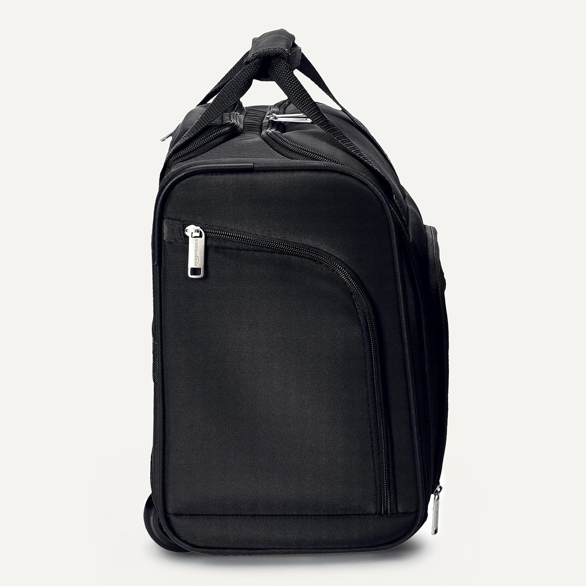 Amazon Basics 14-Inch Underseat Carry-On Luggage with Wheels – Compact Rolling Travel Bag, Black