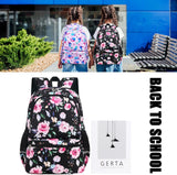 Floral Lake School Backpack Set with Insulated Lunch Bag