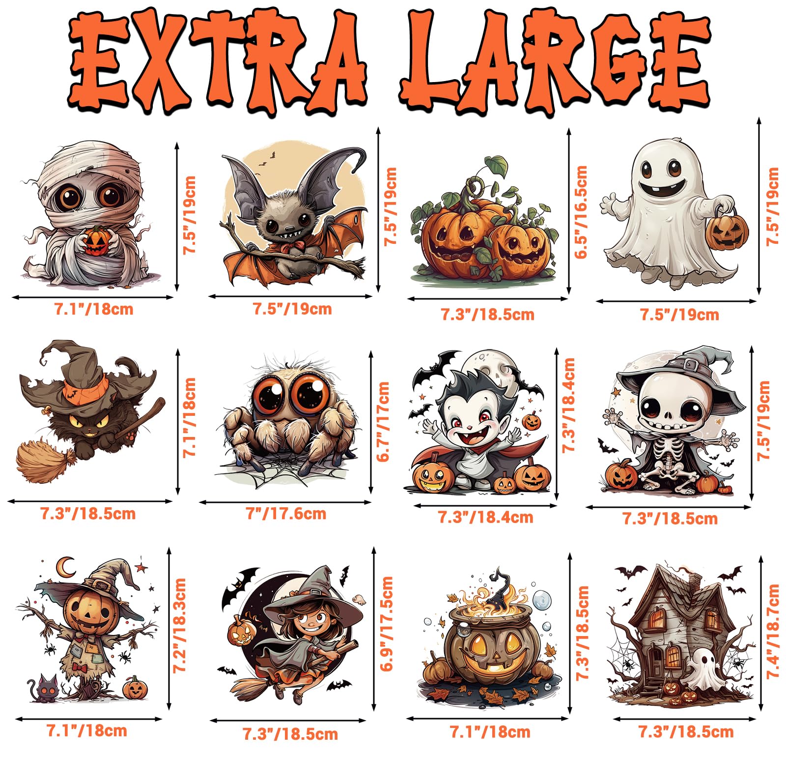 12-Sheet Halloween Window Clings – Reusable Double-Sided PVC Stickers for Home & Party Decor