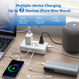 800W Pure Sine Wave Voltage Converter & Universal Travel Adapter – Multi Device International Power Converter White