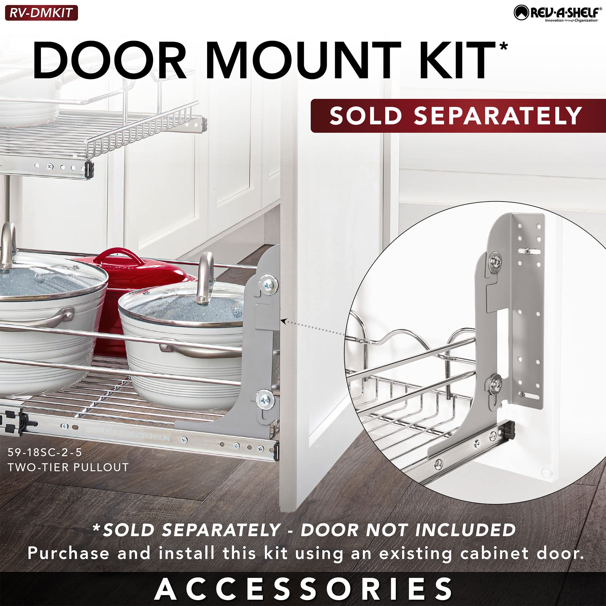 2-Tier Pull-Out Cabinet Organizer – Chrome Wire Slide-Out Baskets with Full-Extension Rails