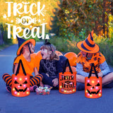 Light Up Halloween Trick-or-Treat Bag – LED Ghost Candy Bucket (Reusable, Orange, 2025 Edition)