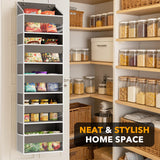 SpaceAid Over-the-Door Hanging Organizer with Clear Pockets – 5-Tier Storage System with Mesh Side Pockets (Gray)