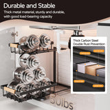 ADBIU Black Adjustable Under Sink Organizer – 2-Tier Pull-Out Cabinet Storage with Expandable Height (2 Pack)