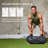 Elite Sports Heavy-Duty Workout Sandbag for Full-Body Strength & Core Training – Multi-Handle, Unfilled (Black)