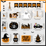 Halloween Tiered Tray Decorations Set (18 Pcs) 🎃 – Rustic Wooden Signs & Plush Gnome for Farmhouse Home Décor