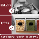 Airtight Food Storage Container Set – Stackable Kitchen & Pantry Containers with Labels (10-Piece)