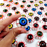 48pcs Multicolored Halloween Semicircle Eyes – Plastic Half Eyeballs for Horror Props, Crafts & DIY Decorations