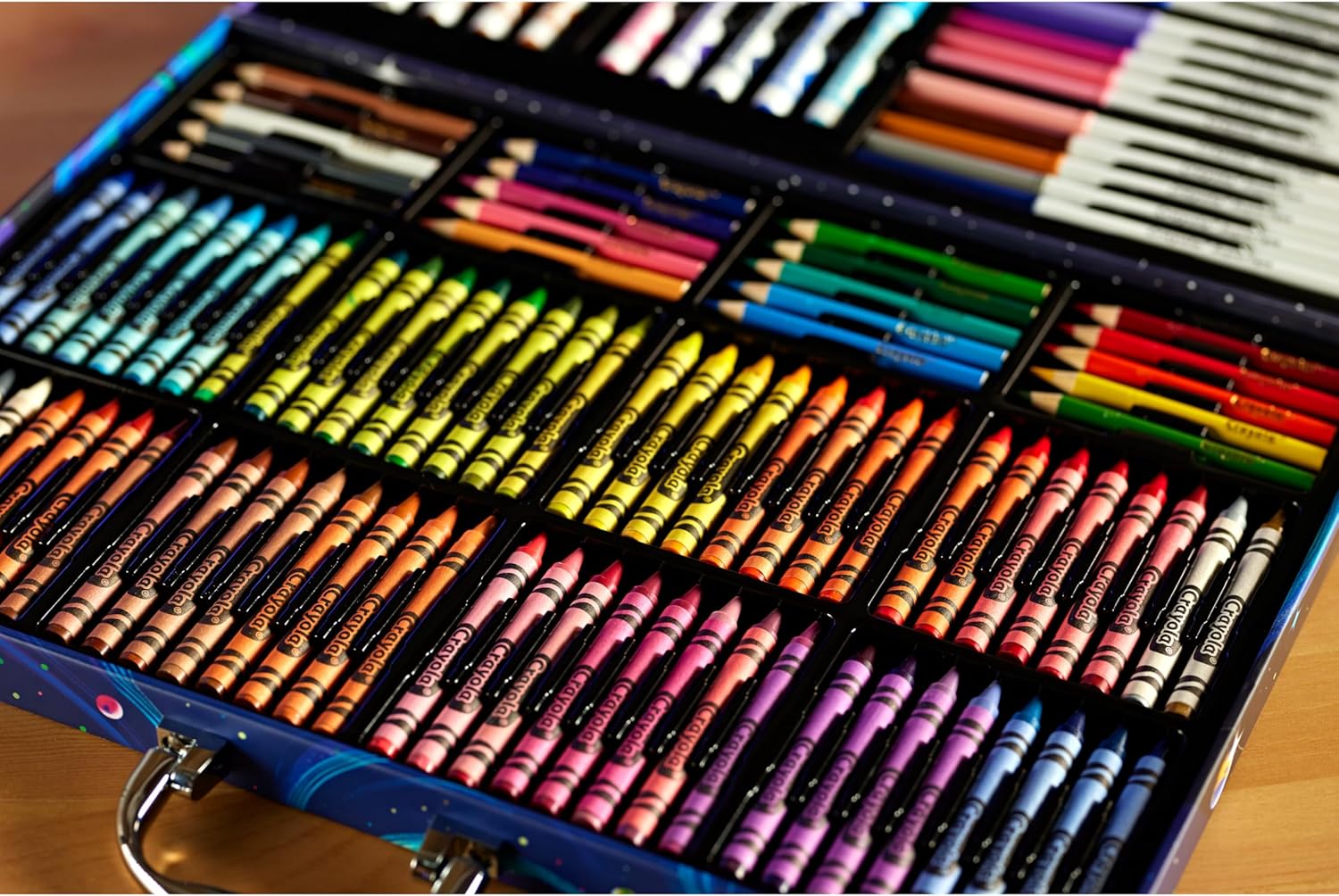 140-Piece Space-Themed Kids Art Case and Coloring Set