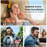 RUNOLIM Active Noise Cancelling Wireless Headphones with 70H Playtime & Hi-Fi Sound – Foldable Bluetooth Over-Ear Headset Black