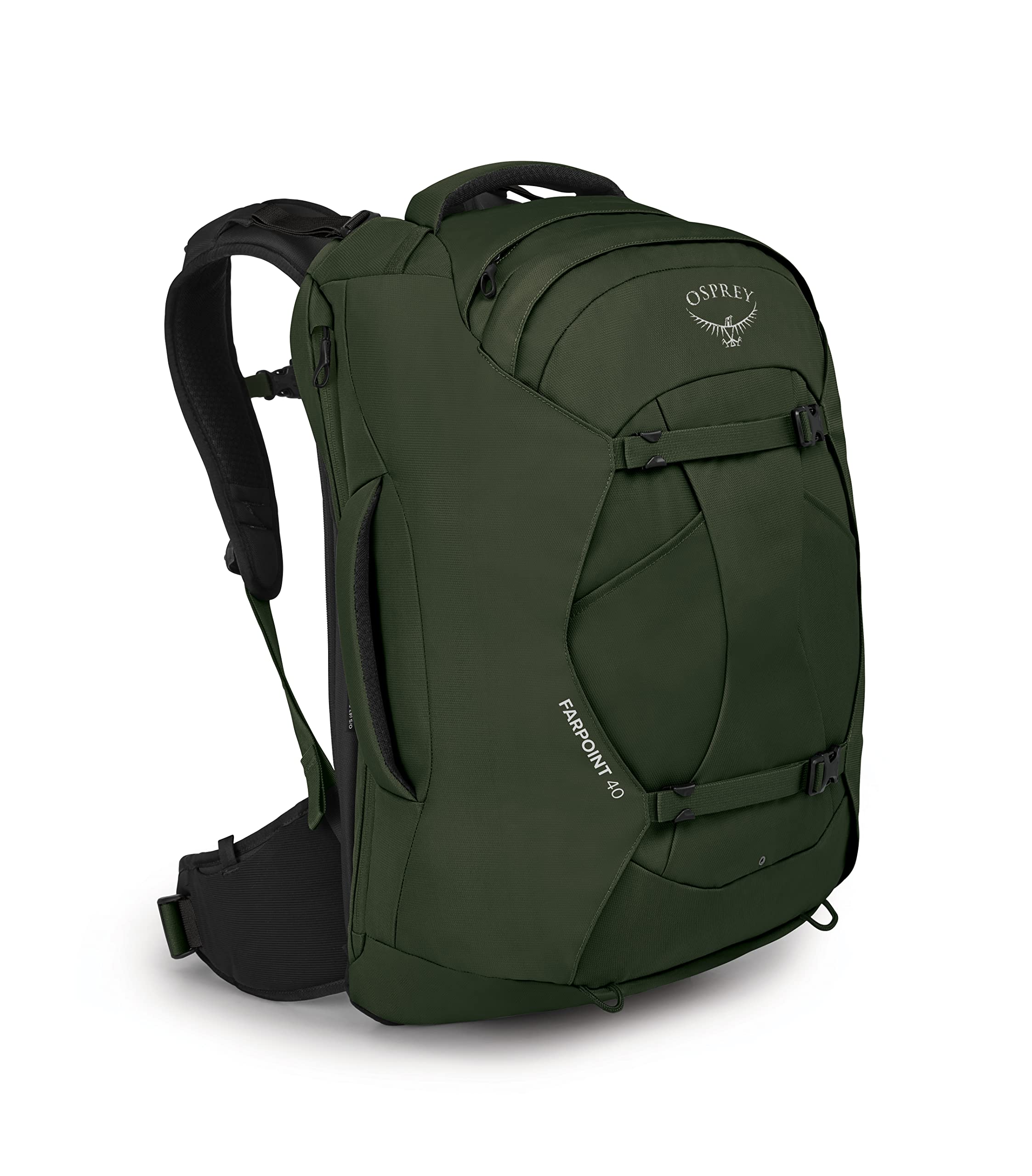 Osprey Farpoint 40L Men’s Travel Backpack – Lightweight Carry-On Pack with Stowaway Harness, Laptop Sleeve, Gopher Green