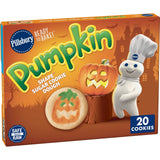 Pillsbury Ready-to-Bake Pumpkin Shape Sugar Cookies – Safe-to-Eat Raw Halloween Dough (9.1 oz / 20 Cookies)