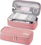 Large 80-Pencil Canvas Organizer Case with 5 Compartments