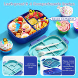 Blue 44 oz Kids Bento Box with Utensils and Food Picks